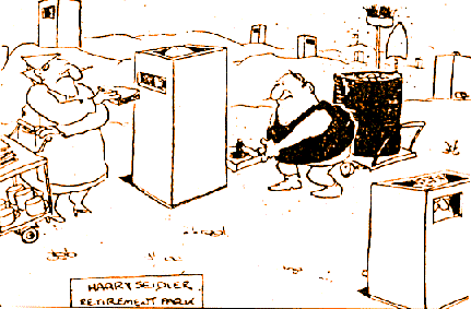 Patrick Cook cartoon about Harry Seidler